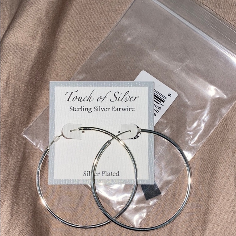 Silver hoop earrings